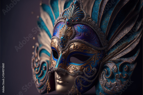 beautiful and chic colorful venetian carnival mask. © Giovanna