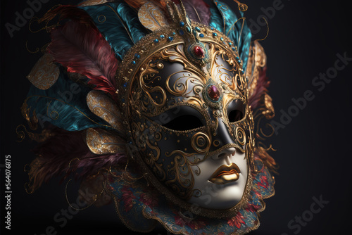 beautiful and chic colorful venetian carnival mask. © Giovanna