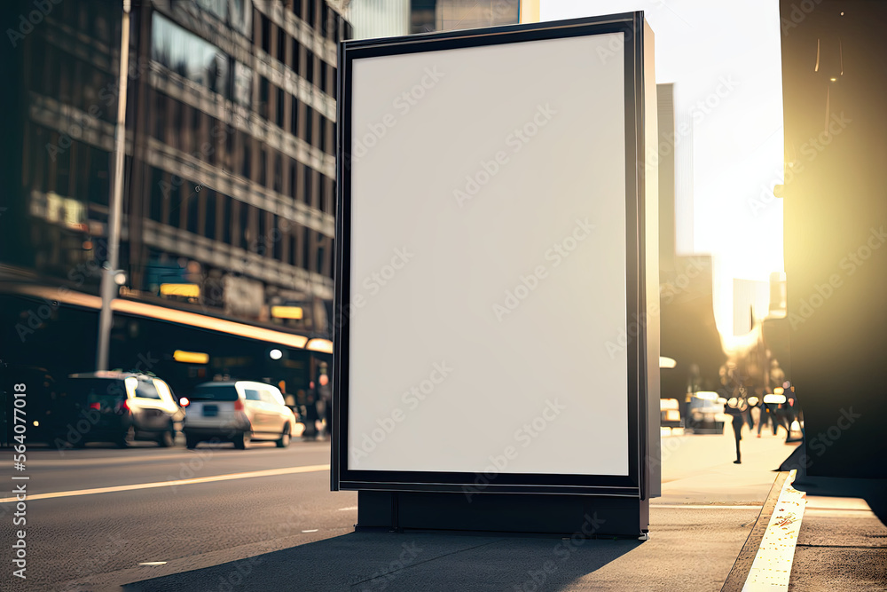 Blank billboard, big city, Generative AI Blank billboard, big city, Generative AI