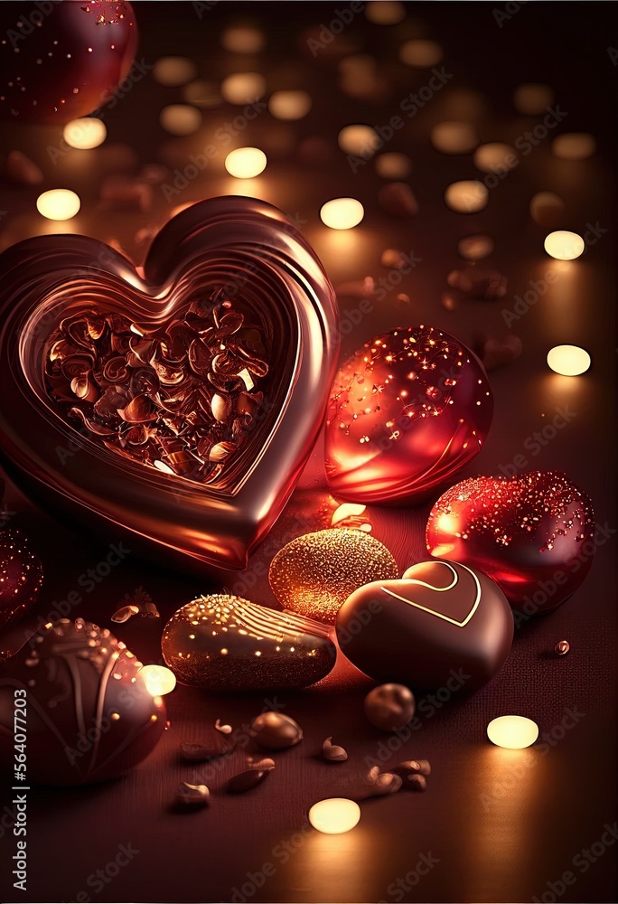 valentine's day, heart, chocolate, love, chocolate, heart, Easter, generated by ai
