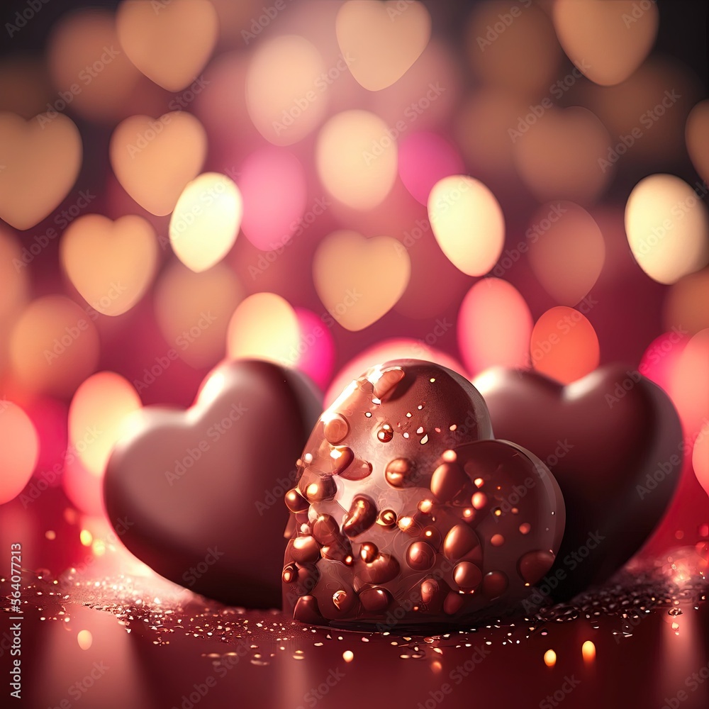 Fototapeta premium valentine's day, heart, chocolate, love, chocolate, heart, Easter, generated by ai 