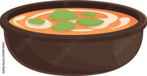 Prawn soup icon cartoon vector. Dish food. Cuisine shrimp