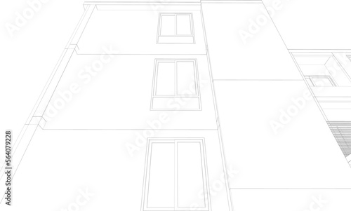 3D illustration of building project
