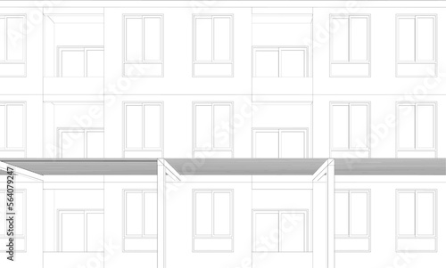 3D illustration of building project