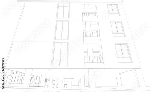 3D illustration of building project