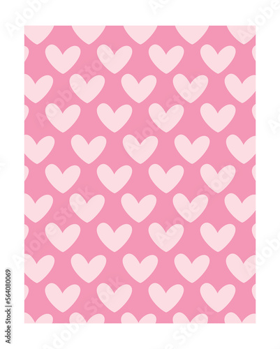 Donuts pink banner. Seamless pattern with hearts, repeating design element for printing on fabric. Romance and love, valentines day and wedding anniversary. Cartoon flat vector illustration