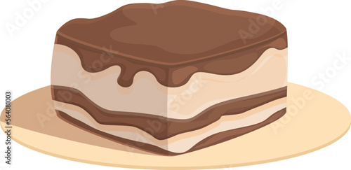 Brown tiramisu icon cartoon vector. Cake food. Coffee cocoa