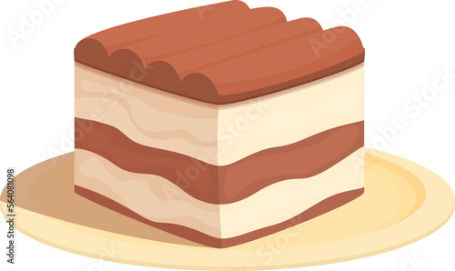Tiramisu biscuit icon cartoon vector. Food cake. Pastry cookie
