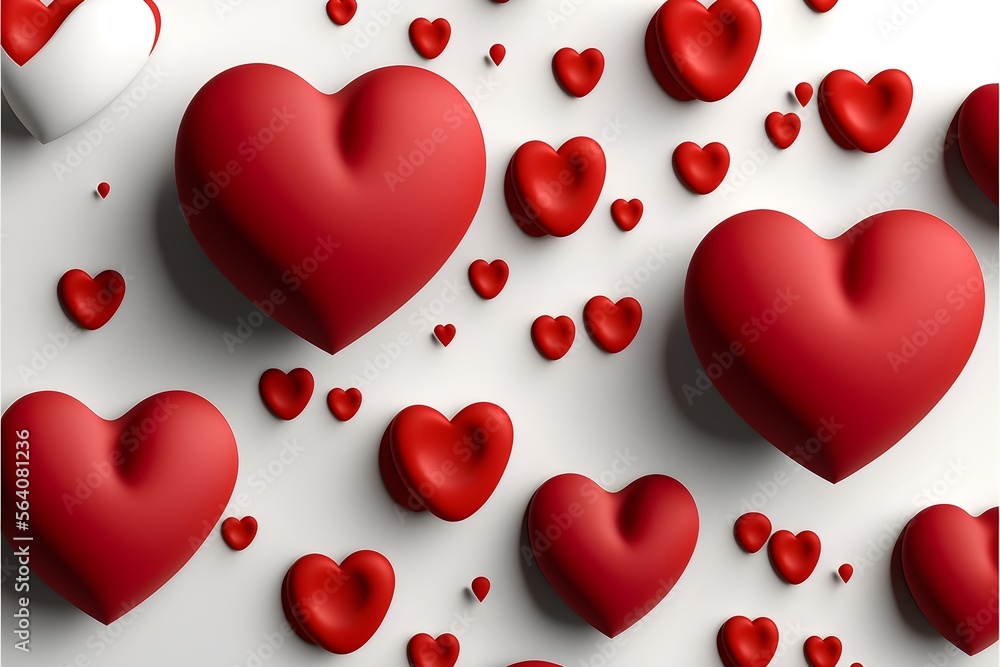 Red hearts background