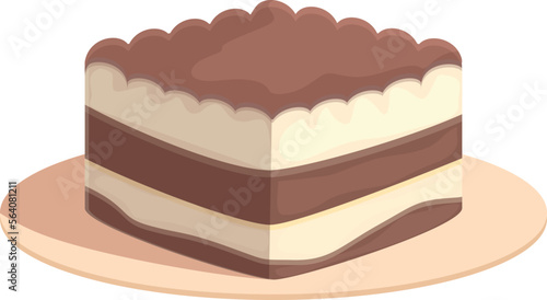 Traditional tiramisu icon cartoon vector. Cake dessert. Cream food