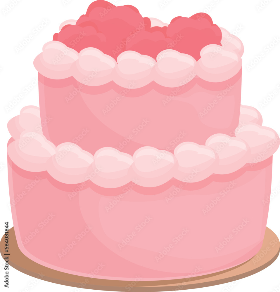 Fresh berry wedding cake icon cartoon vector. Pie party. Food bakery Fresh berry wedding cake icon cartoon vector. Pie party. Food bakery