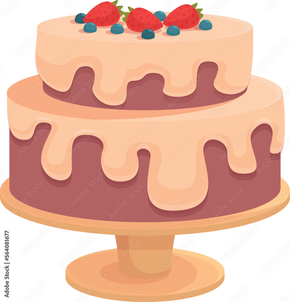 Cream cocoa cake icon cartoon vector. Groom party. Chocolate bakery Cream cocoa cake icon cartoon vector. Groom party. Chocolate bakery