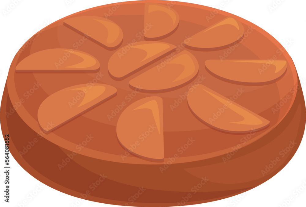 Chocolate upside-down cake icon cartoon vector. Cooking tart. Tasty education Chocolate upside-down cake icon cartoon vector. Cooking tart. Tasty education