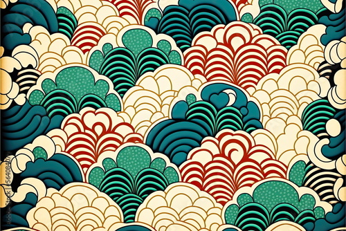 Japanese seamless pattern , Made by AI,Artificial intelligence