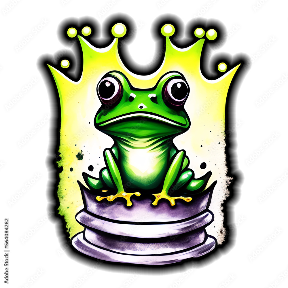 Fototapeta premium green frog on white background