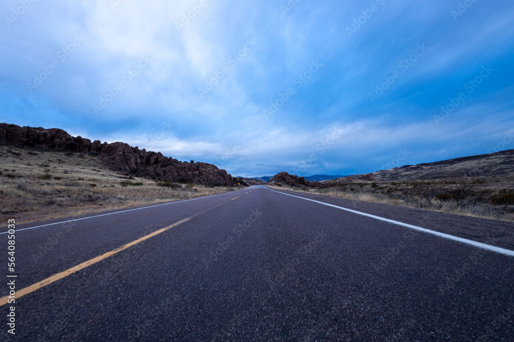 Fototapeta premium New Mexico sky above highway outside of Socorro