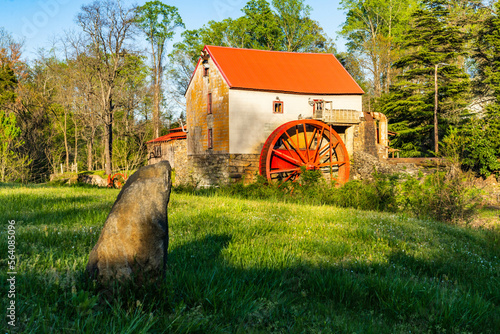red mill in the forest