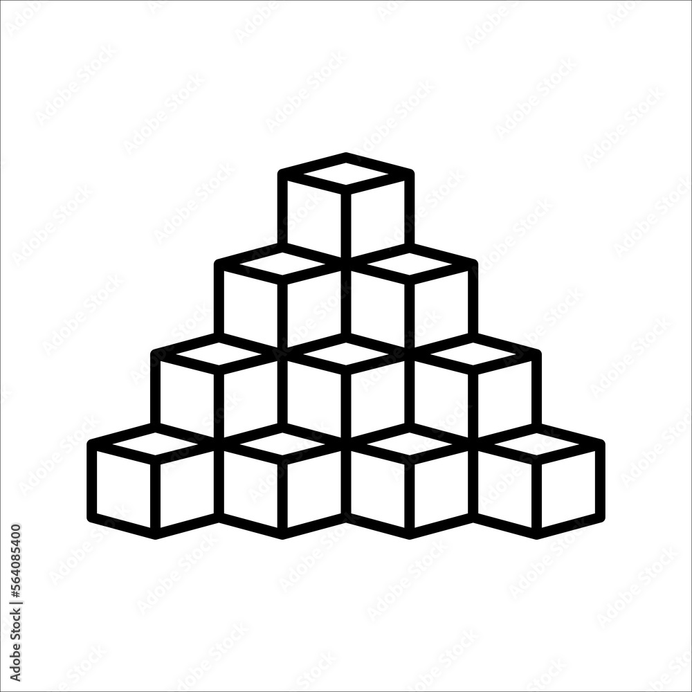 Cube icon. In Trendy Design Vector. Vector illustration on a white background. Cube icon. In Trendy Design Vector. Vector illustration on a white background.