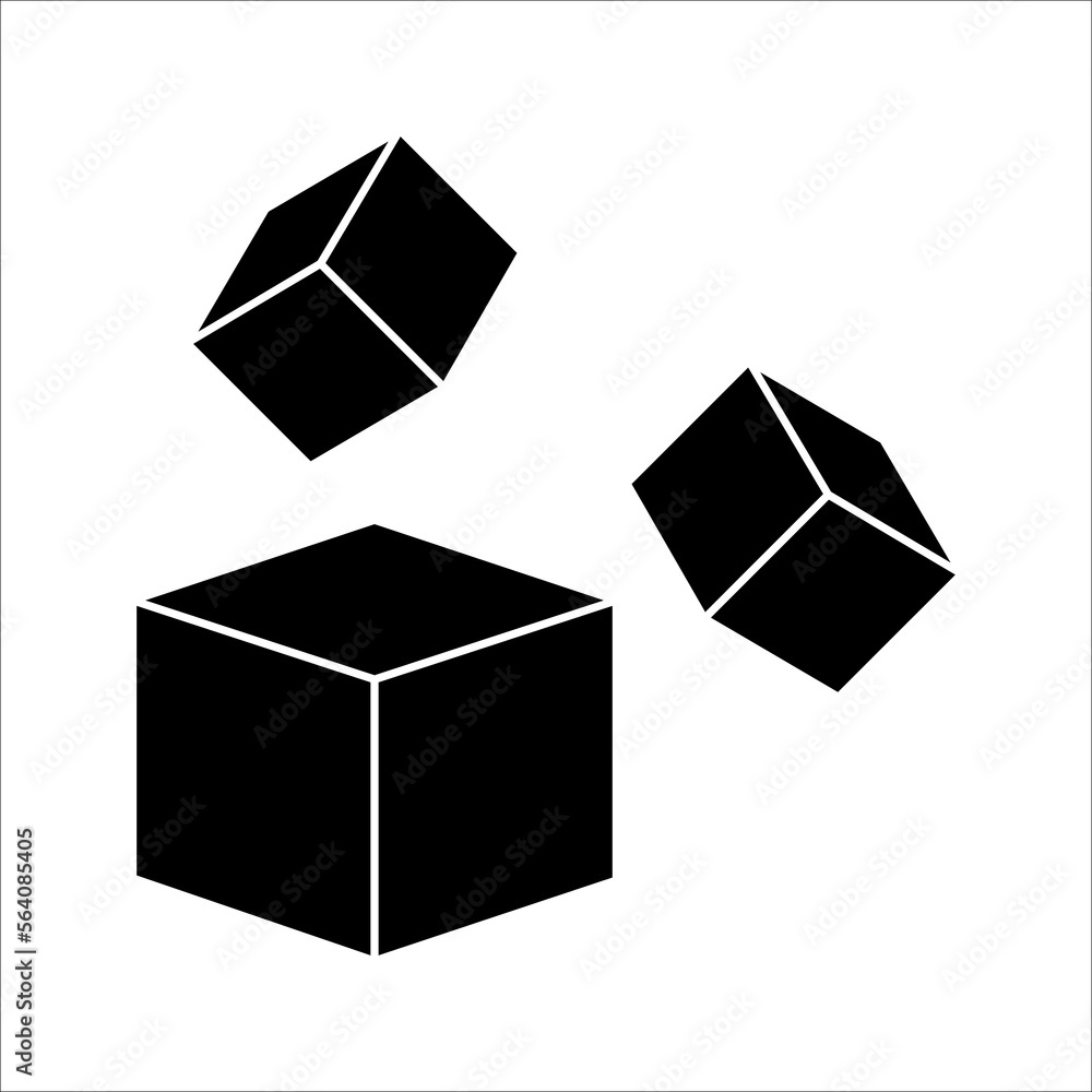 Cube icon. In Trendy Design Vector. Vector illustration on a white background. Cube icon. In Trendy Design Vector. Vector illustration on a white background.