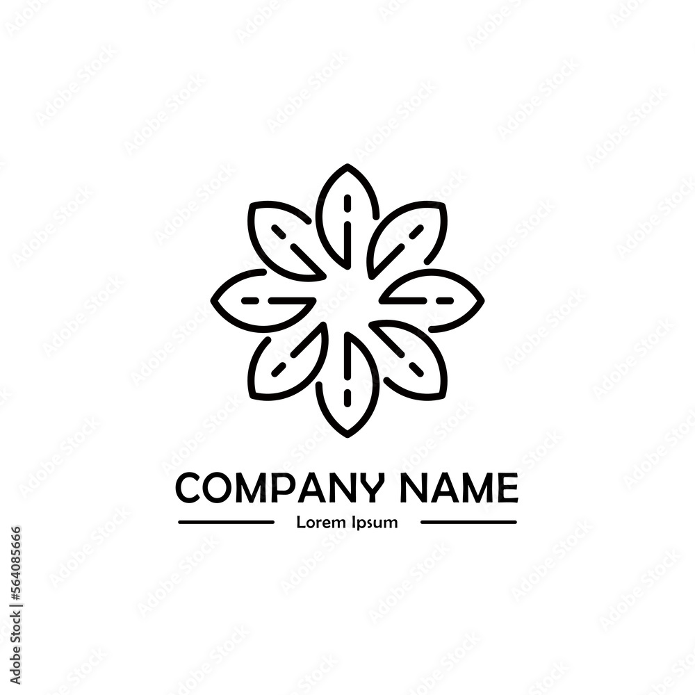 Flower Logo, Simple and Elegant Beauty Logo.