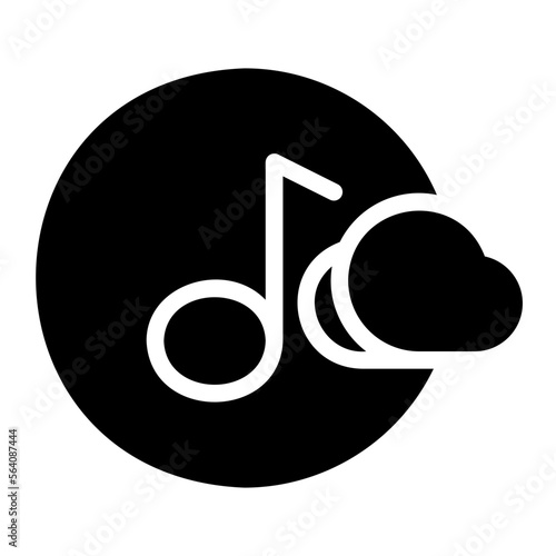 online music glyph icon