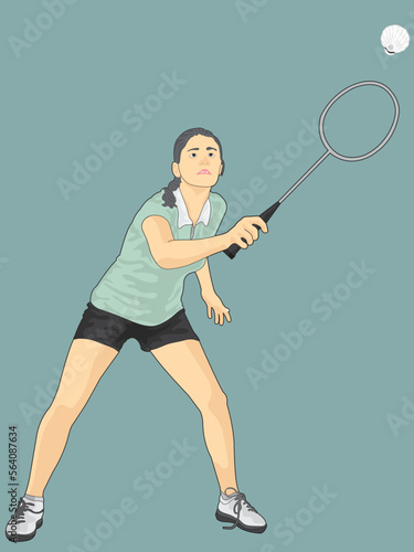 badminton player in a flat design