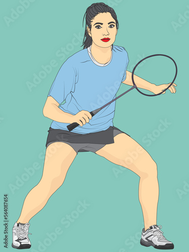 badminton player in a flat design