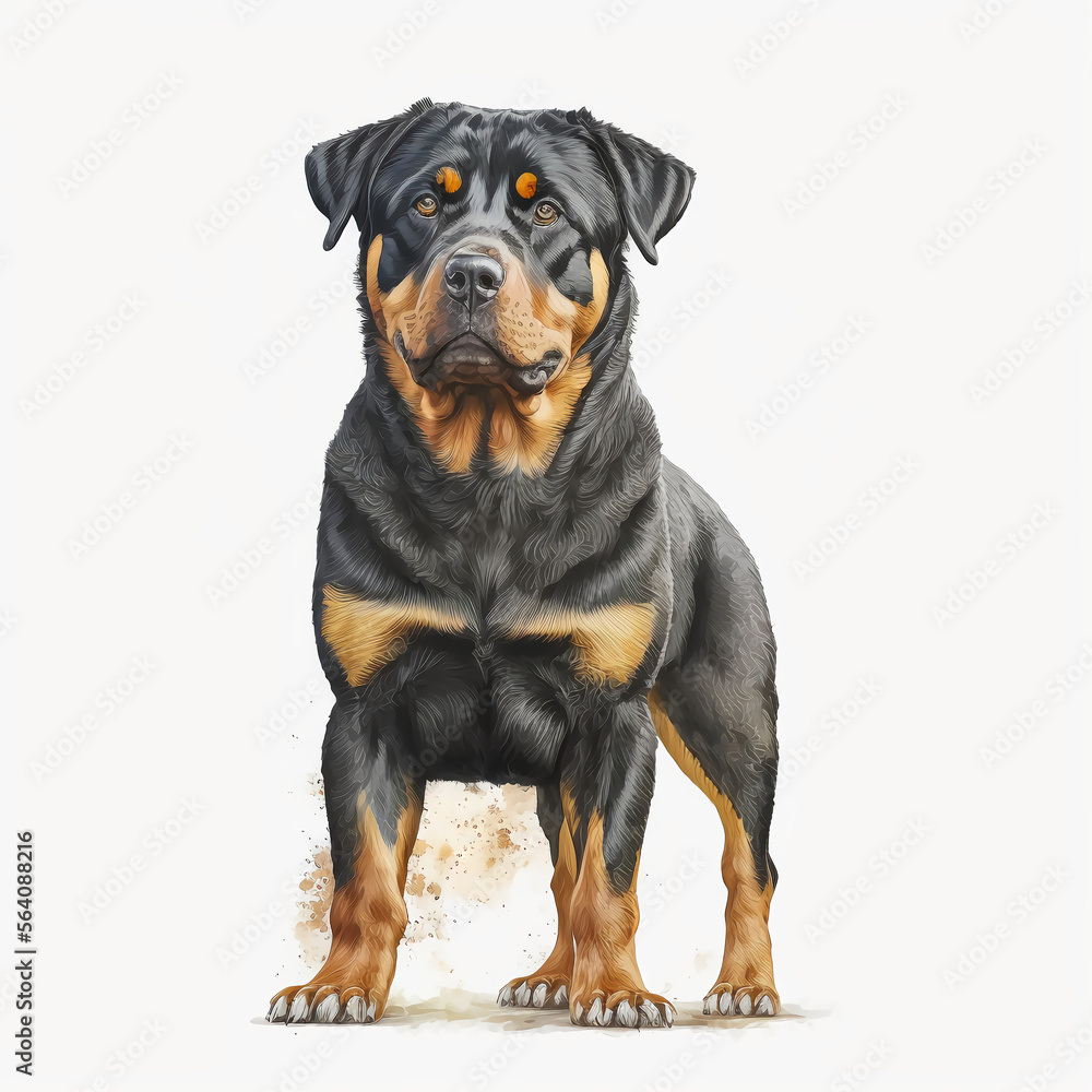 “Generative AI” Rottweiler digital illustration. “Generative AI” Rottweiler digital illustration.