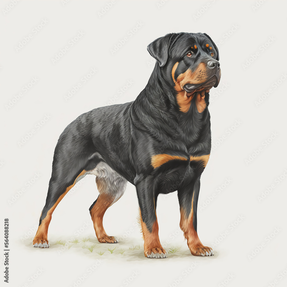 “Generative AI” Rottweiler digital illustration. “Generative AI” Rottweiler digital illustration.