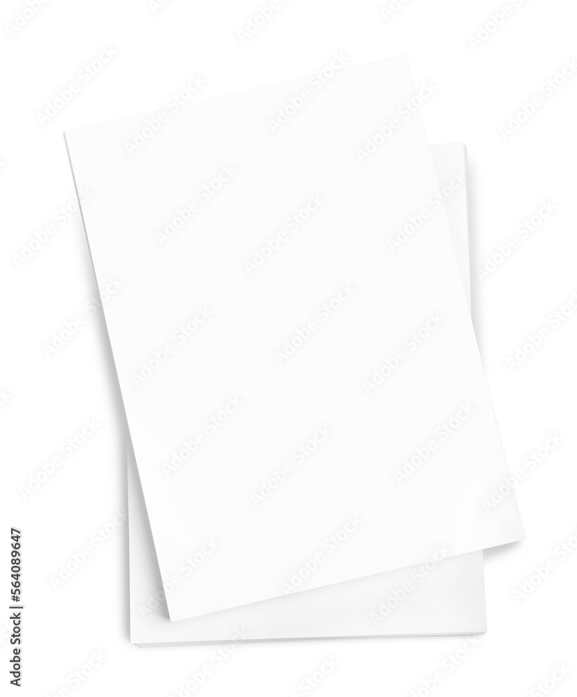 Stack of paper sheets on white background, top view Stack of paper sheets on white background, top view