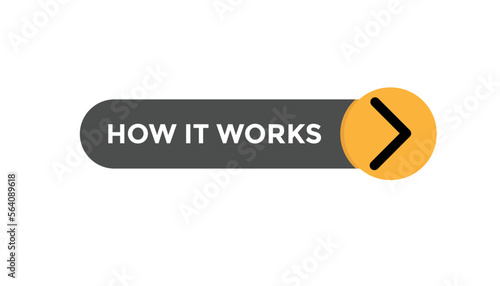 How it works button web banner templates. Vector Illustration
