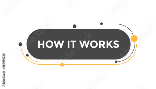How it works button web banner templates. Vector Illustration
