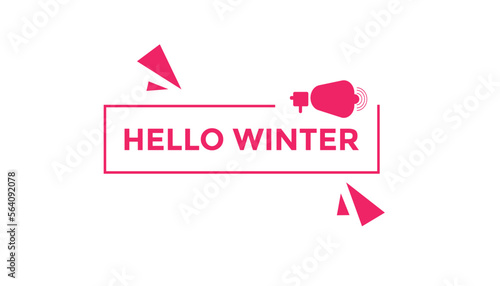 Hello winter button web banner templates. Vector Illustration
