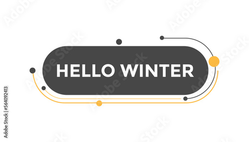 Hello winter button web banner templates. Vector Illustration
