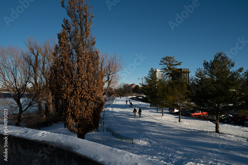 A Groomed Snowshoe and Cross-Country Skiing Track 