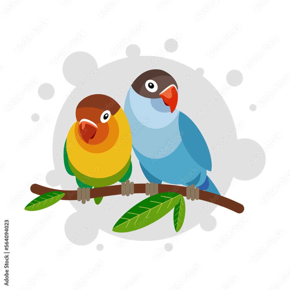 Love bird cartoon character illustration