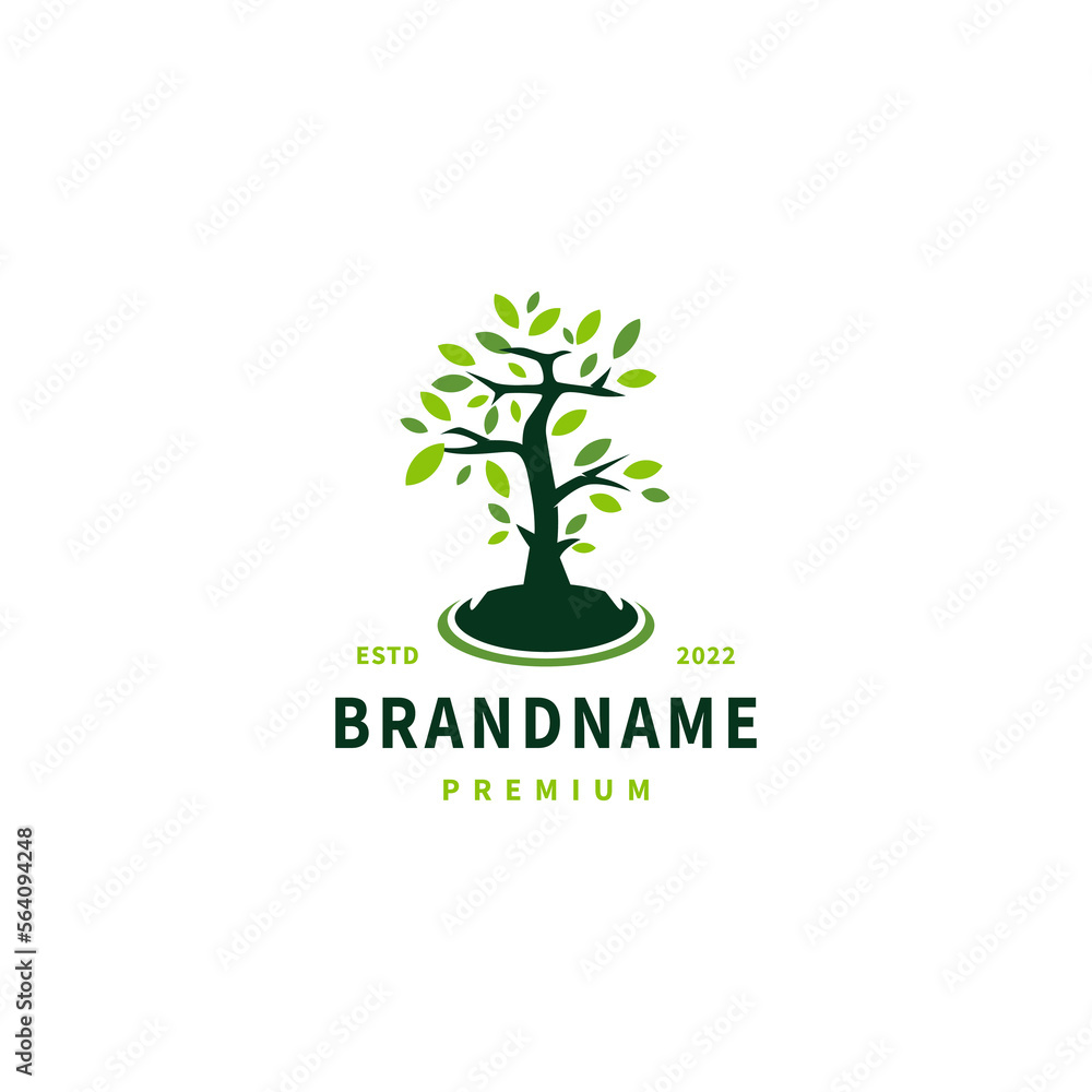 Obraz premium tree is growing vector logo design illustration
