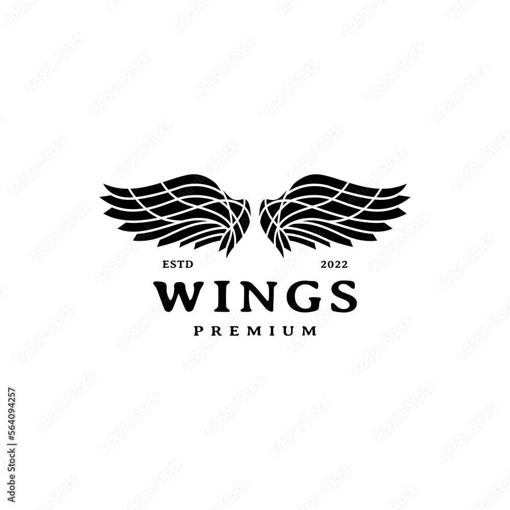 two wings icon logo design illustration