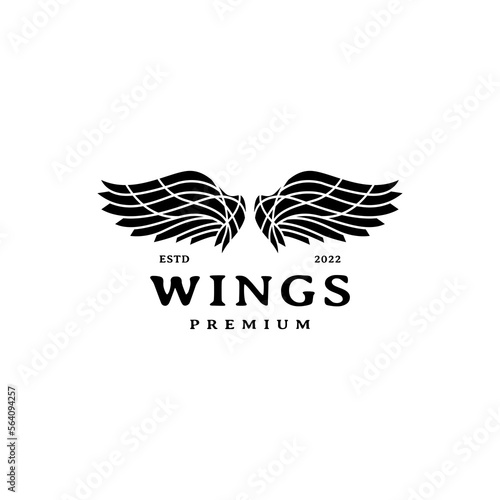 two wings icon logo design illustration