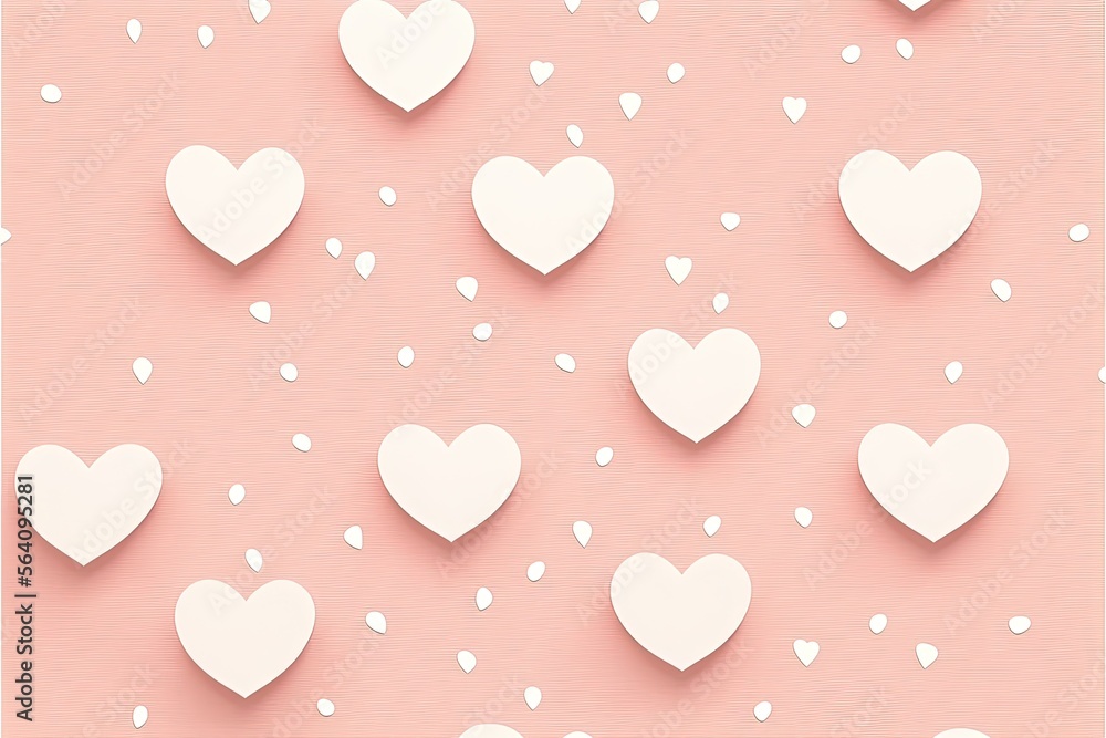 hearts arranged on a plain background, kind of pattern bright colors, day of love and friendship