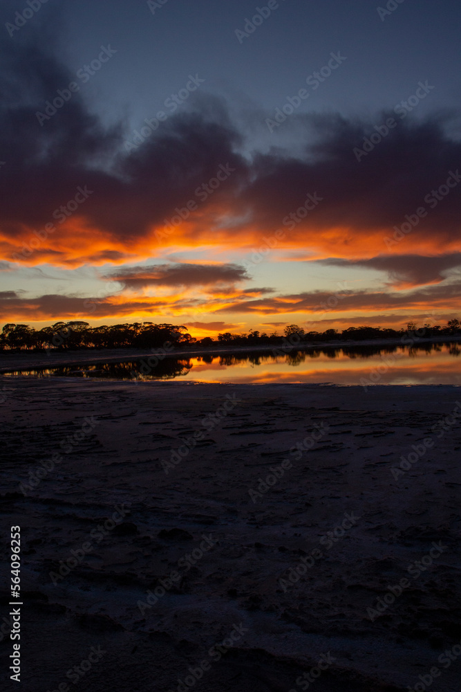 Fototapeta premium Sunrise on Inland lake