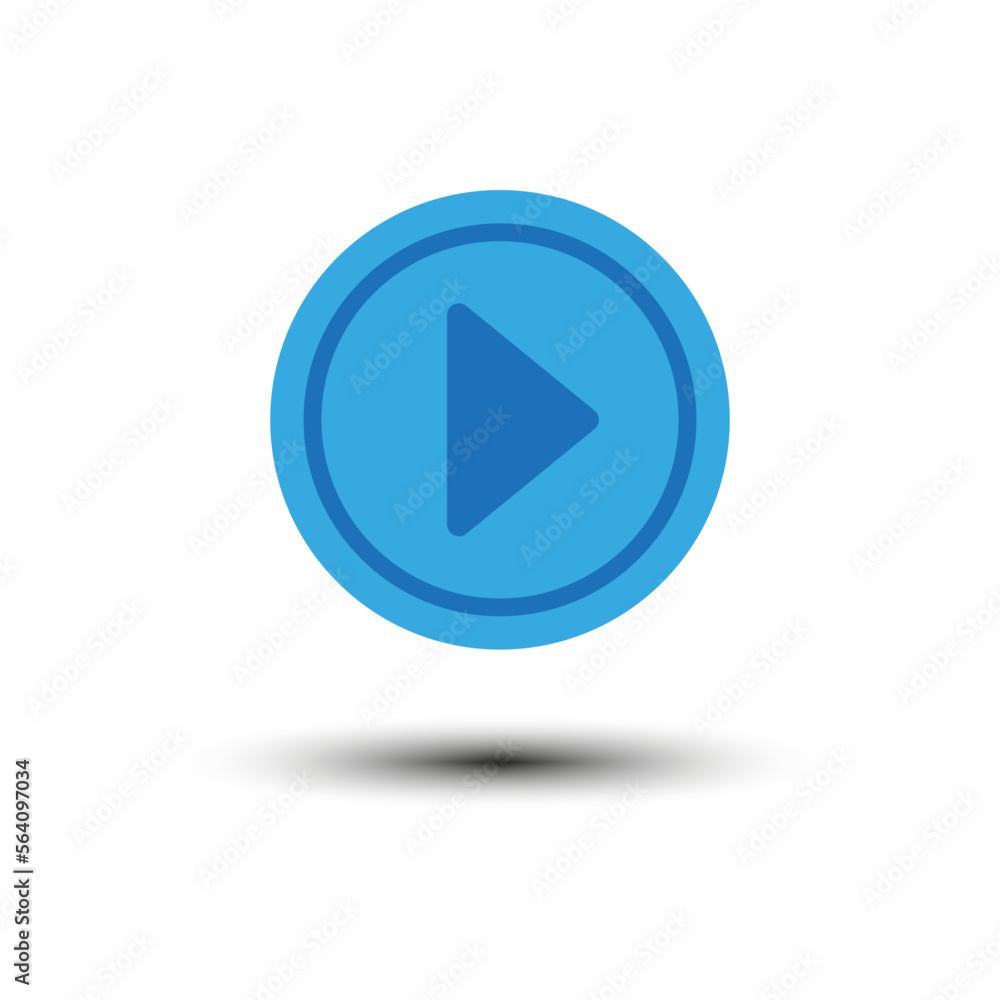 Blue play button. Digital technology. Vector illustration. Blue play button. Digital technology. Vector illustration.