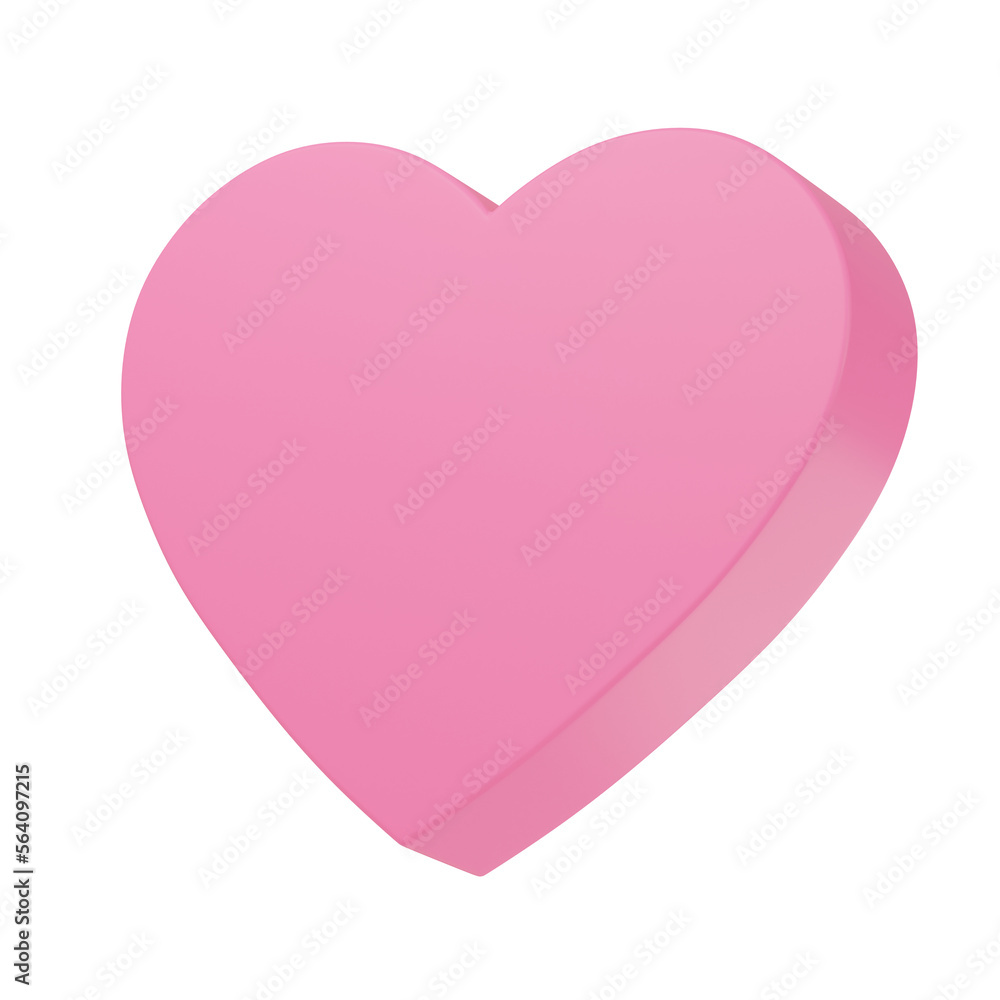 rendering 3d of shape of a pink heart
