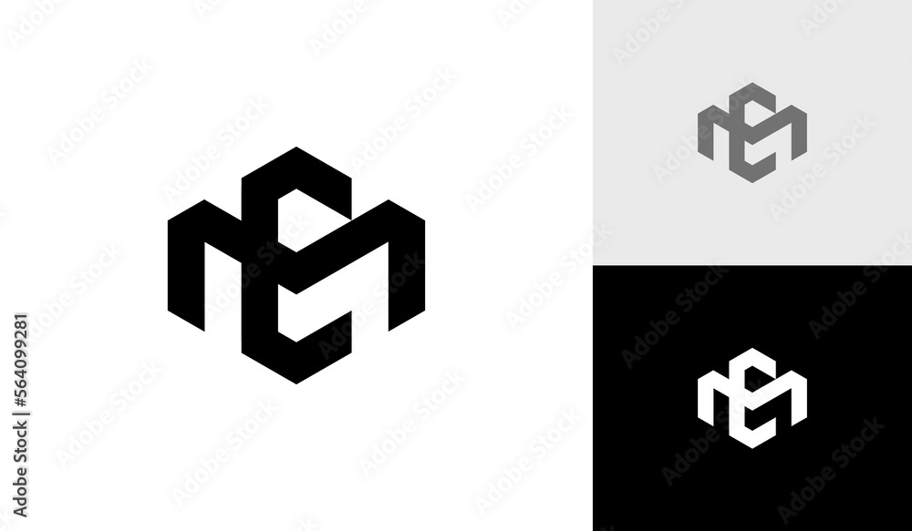 Letter MC or CM initial hexagon monogram logo design vector Letter MC or CM initial hexagon monogram logo design vector