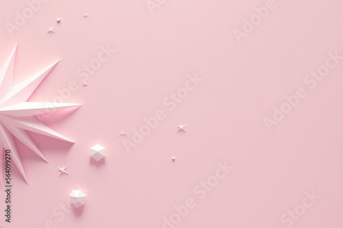 Minimal pastel pink background with cute object generative ai.