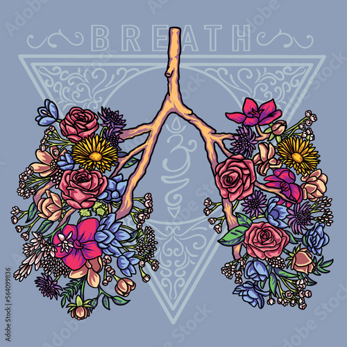 Lung-shaped Flowers Bloom Vector Illustration