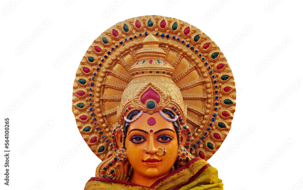 Portrait view of Indian Hindu Goddess  Durga idol