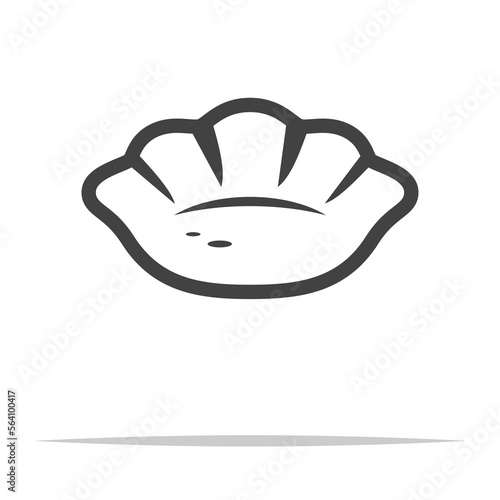 Half moon dim sum outline icon transparent vector isolated