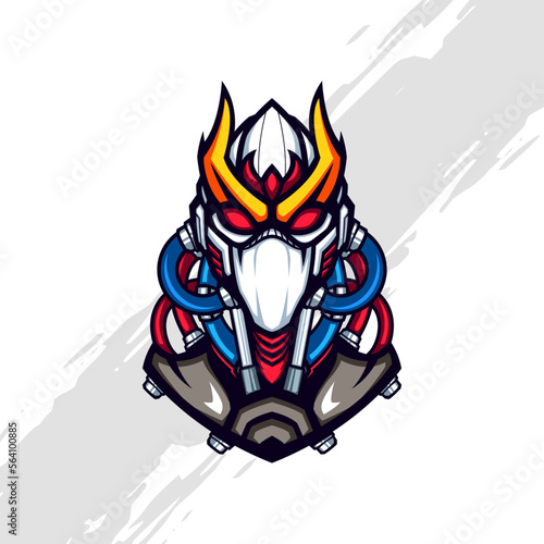 Cyborg Full Mask with Golden Horn