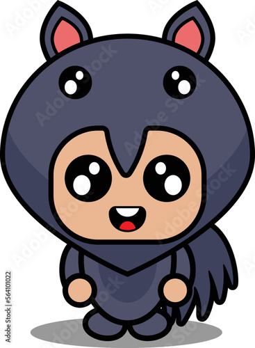 cartoon character vector illustration of cute anteater animal mascot costume photo